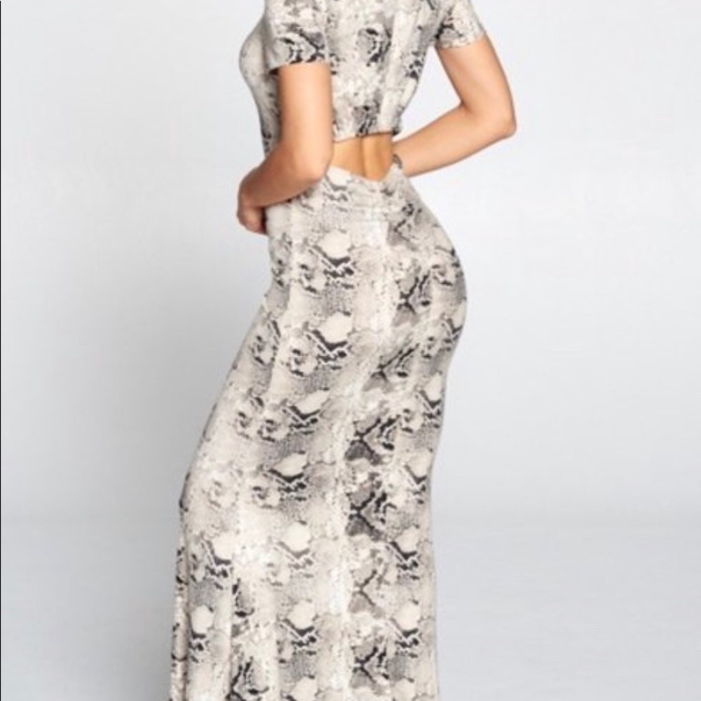 Snakeskin print maxi dress